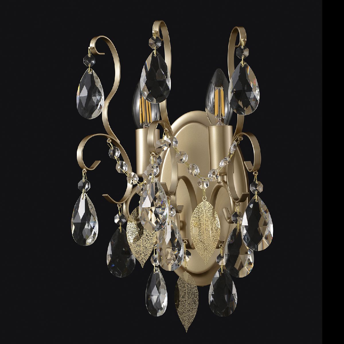 бра crystal lux esmiralda ap2 gold