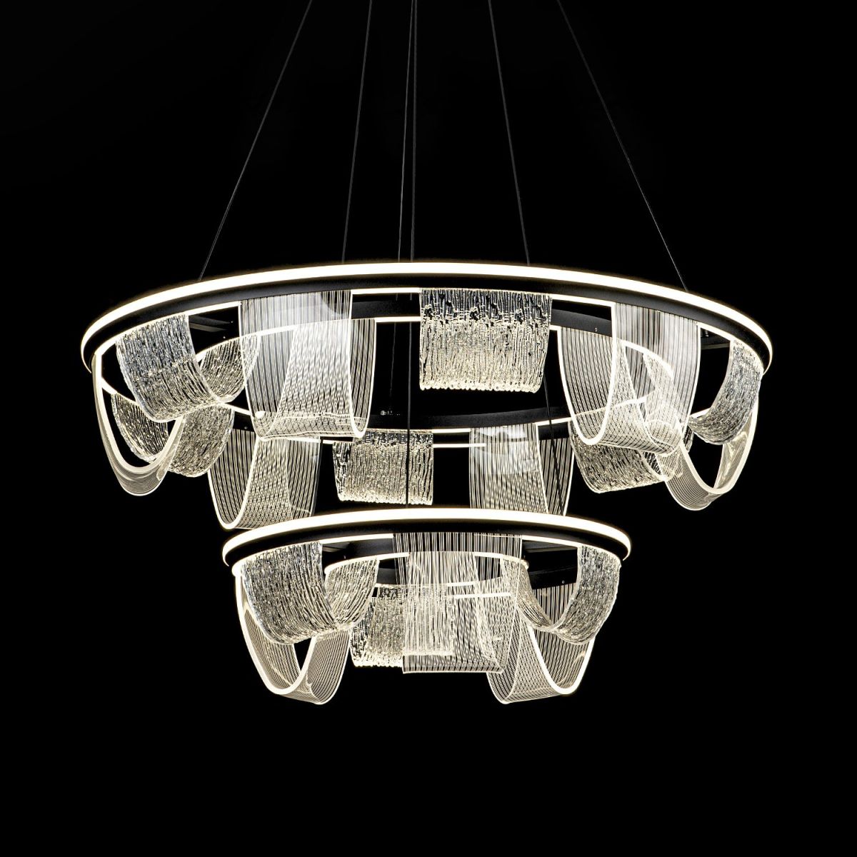 подвесная люстра led4u l7706-800-460 bk