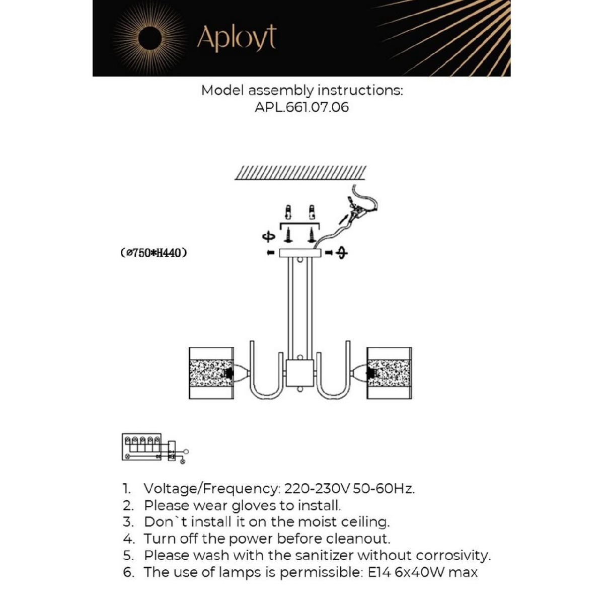 потолочная люстра aployt syuzet apl.661.07.06