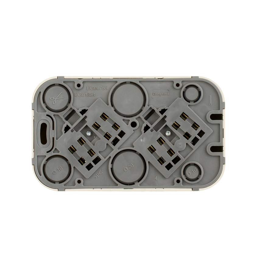 розеточный блок двойной с/з legrand quteo 782233