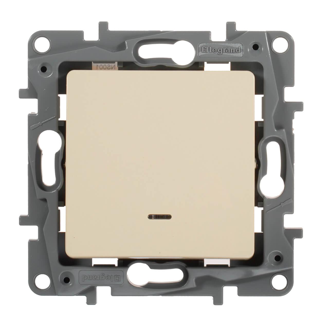 выключатель одноклавишный legrand etika 10a 250v с подсветкой белый 672203