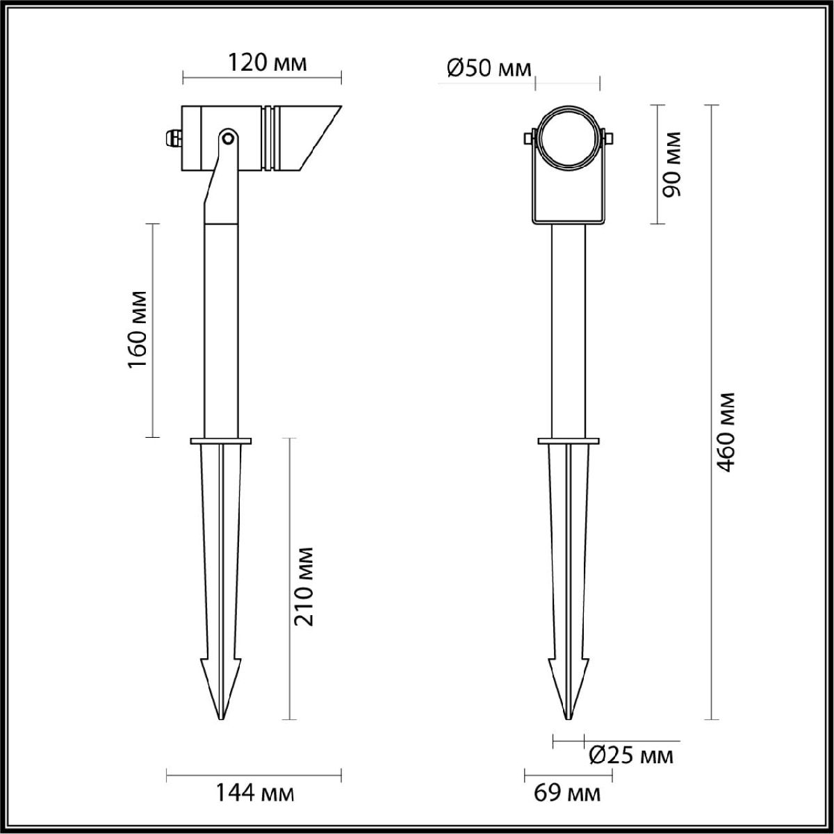 грунтовый светильник odeon light stima 6648/6gl