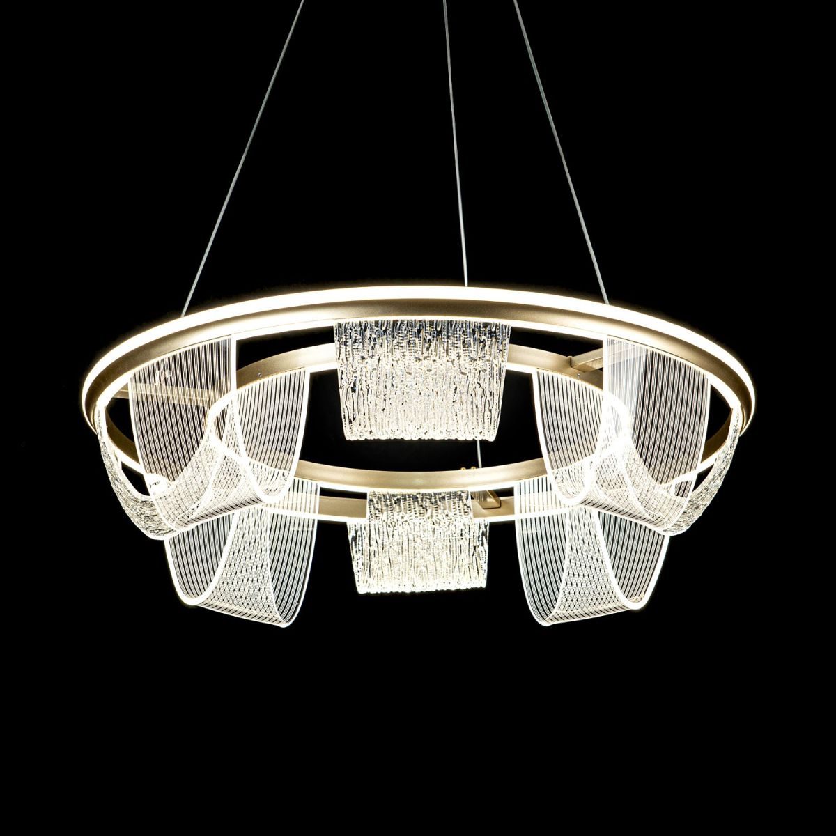 подвесная люстра led4u l7706-630 gd