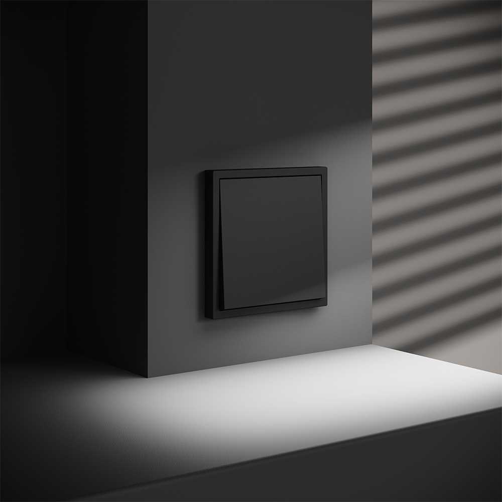 выключатель с самовозвратом встраиваемый voltum s70 одноклавишный 10а, (черный матовый) vls010608