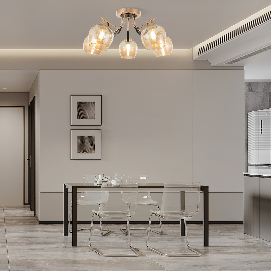 потолочная люстра arte milano amalfi 322306/5 fg+bk