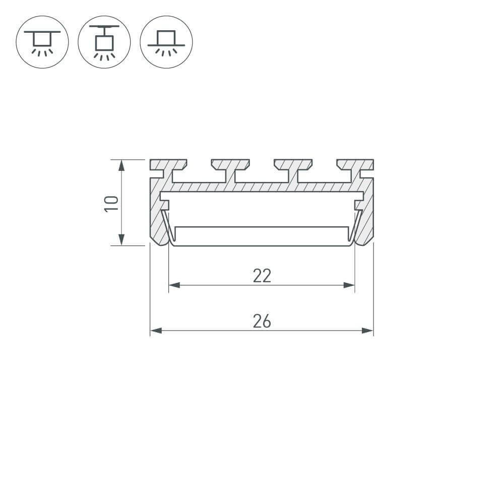 профиль arlight pls-lock-2000 anod 016397
