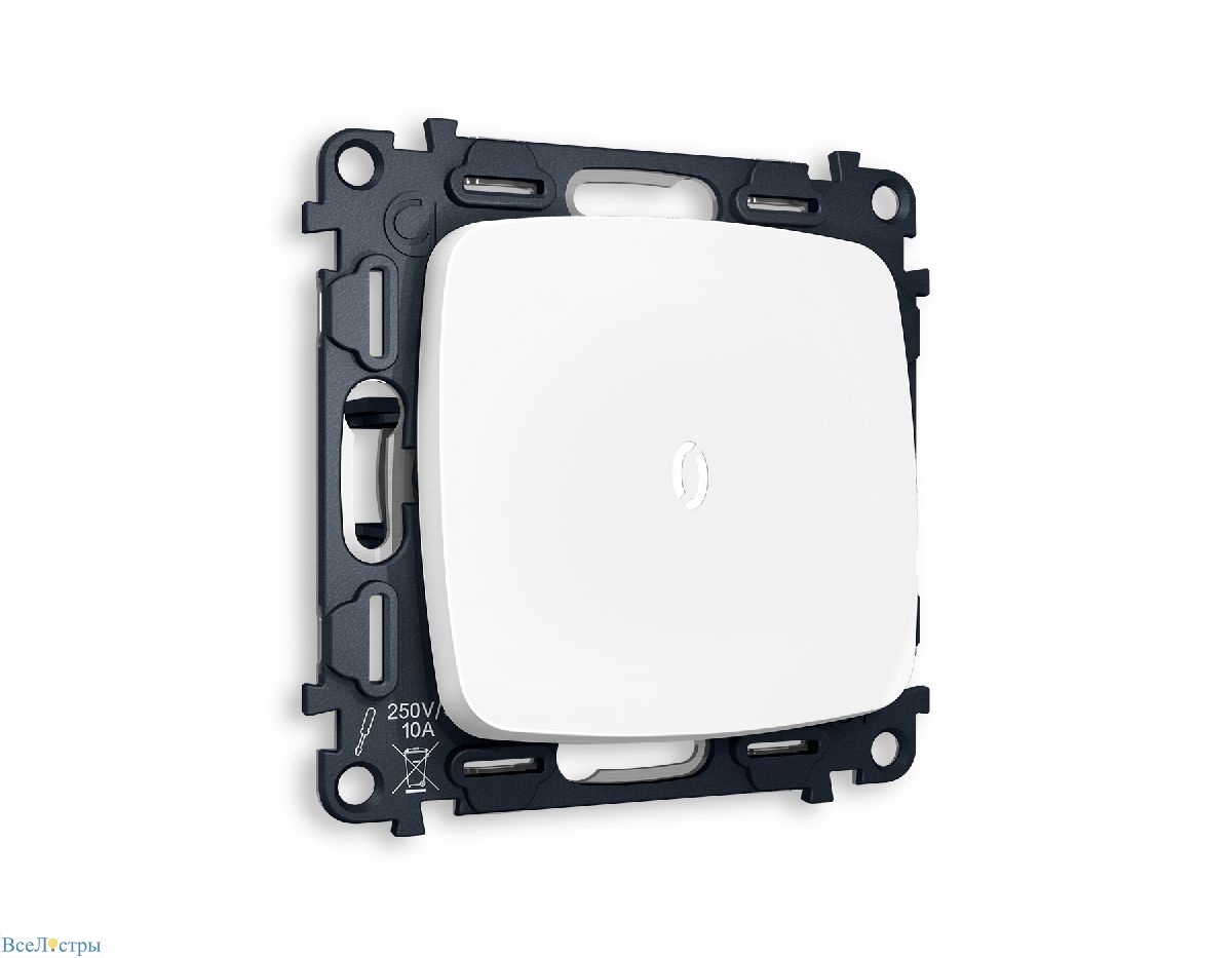 комплект механизма 1-кл проходного выключателя с подсветкой ambrella volt omega mo122035