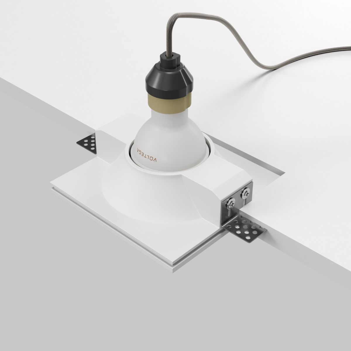 встраиваемый светильник maytoni technical gyps modern dl129-gu10-01-w