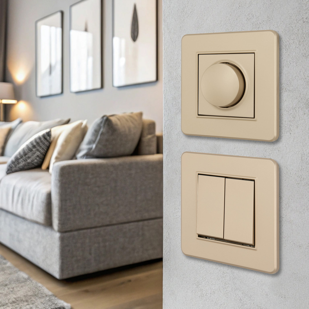 диммер с рамкой arte milano set16-1-48-1 shampan