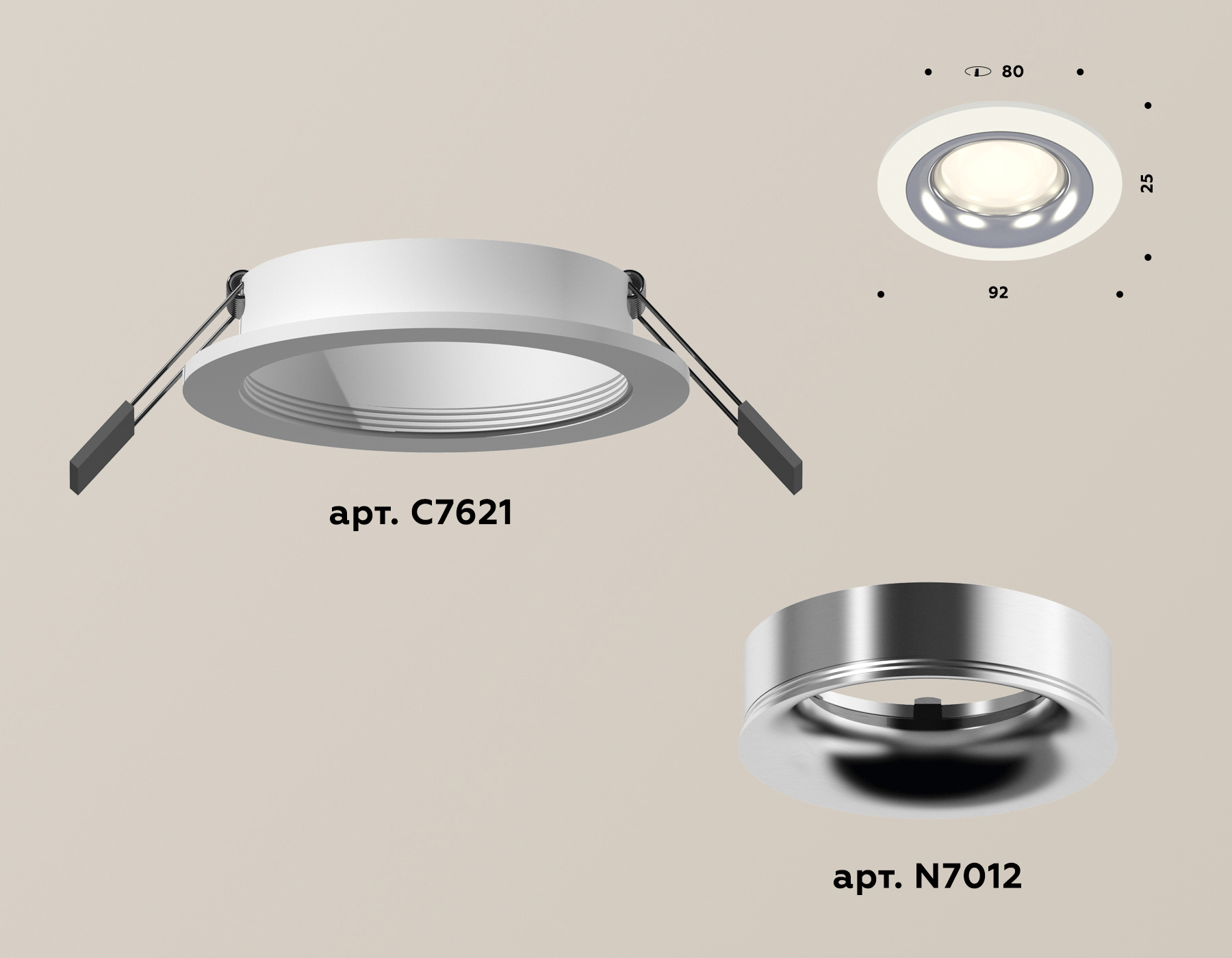 встраиваемый светильник ambrella light techno xc7621003 (c7621, n7012)