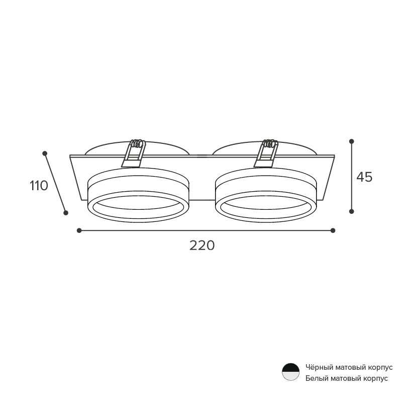 встраиваемый светильник wolta luce wdl-gx53/06w-02