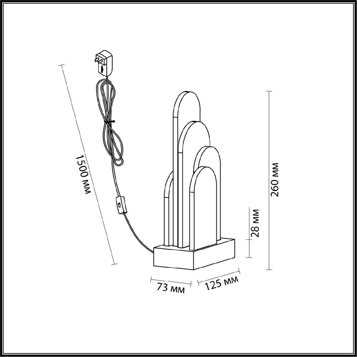 настольная лампа odeon light foros hightech 5438/12tl