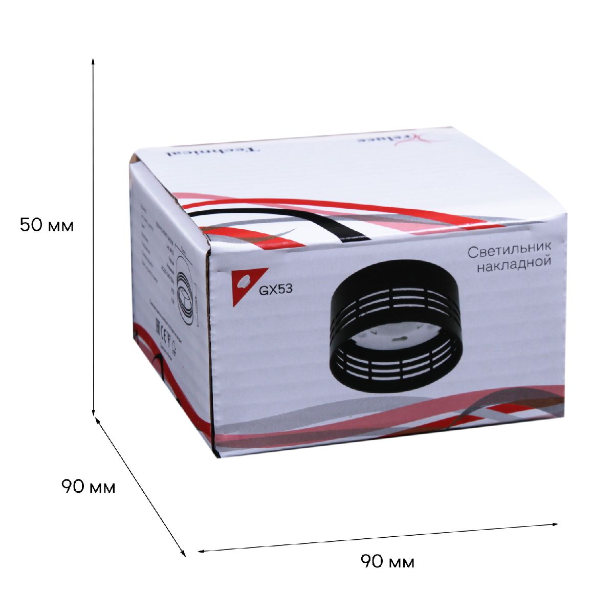 накладной светильник reluce 53014-9.5-001ct gx53 bk