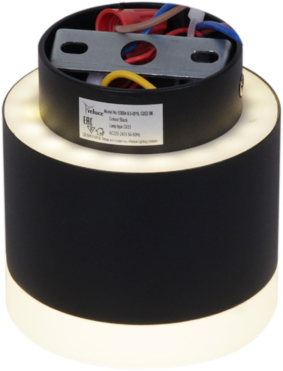 накладной светильник reluce 53004-9.5-001il gx53+led3w bk