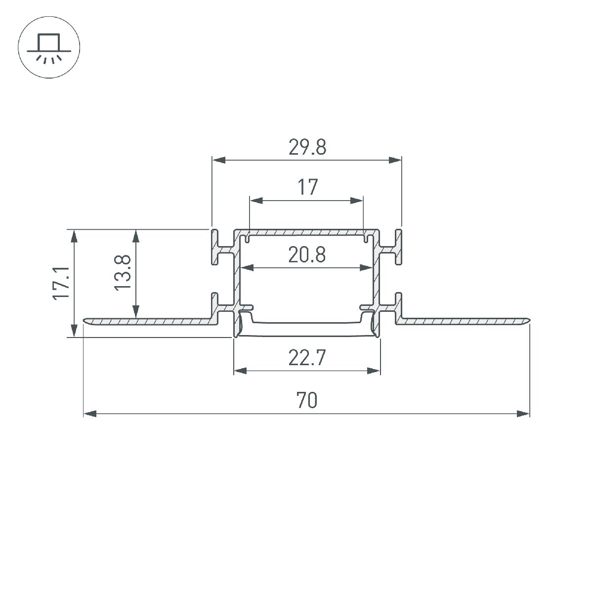профиль arlight fantom-bent-w23-side-2000 anod 040331