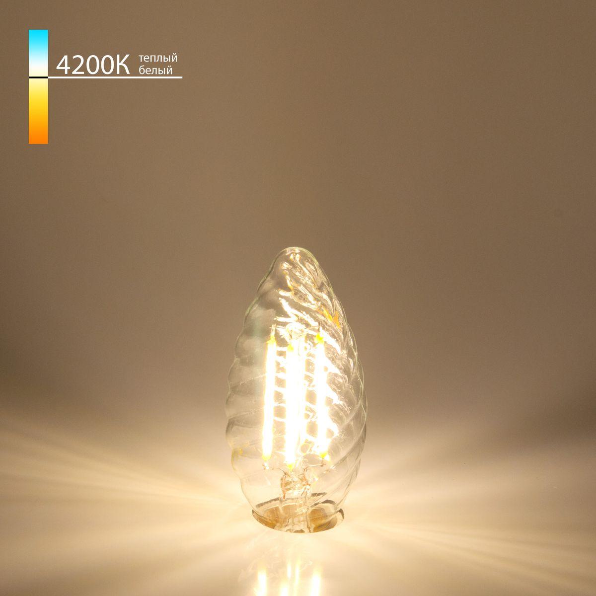 лампа светодиодная филаментная elektrostandard e14 7w 4200k прозрачная a049136