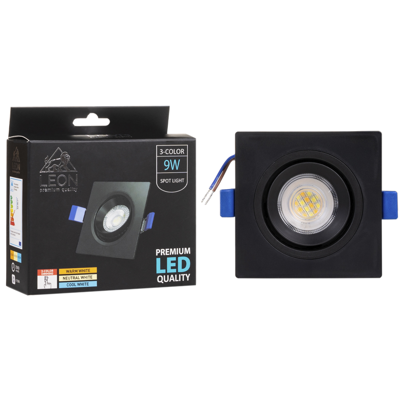 точечный светильник leon le-sps-bl-9w 3000k & 4000к & 6500k