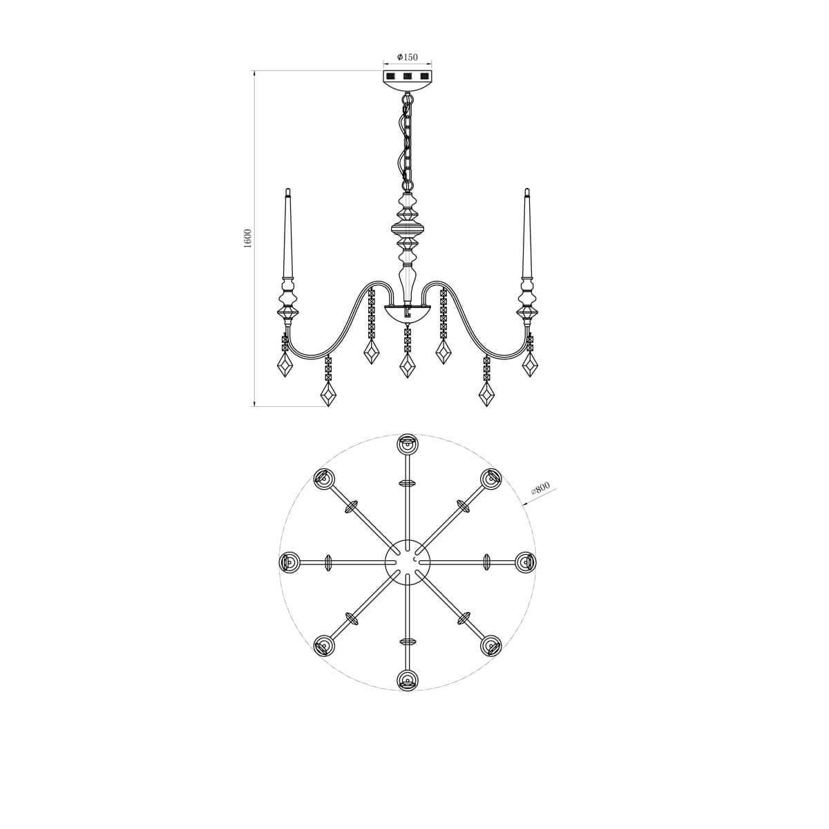 подвесная люстра lucia tucci maya 4450.10 chrome