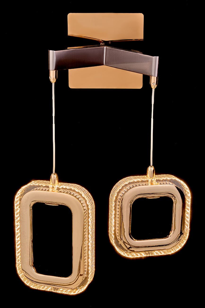 бра theona le7701/2w grey/gold