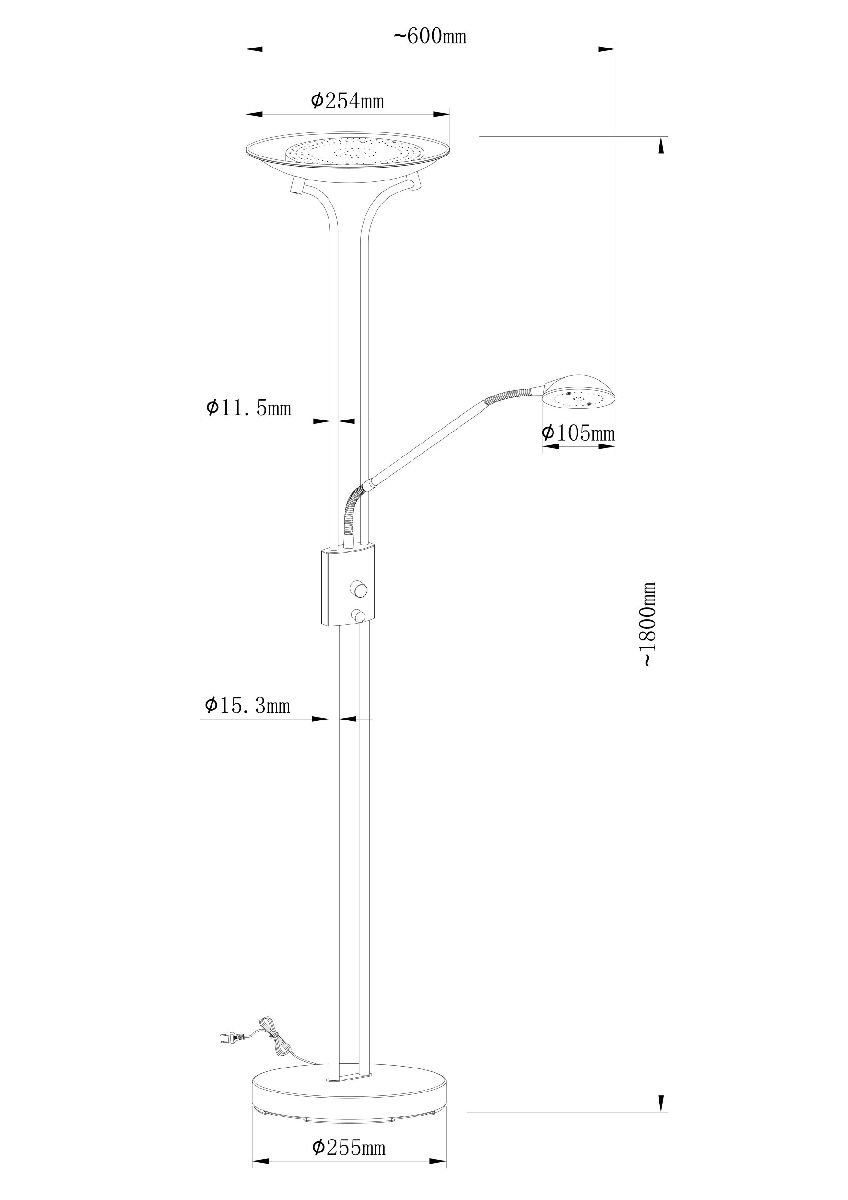 торшер arte lamp duetto a4329pn-2ss