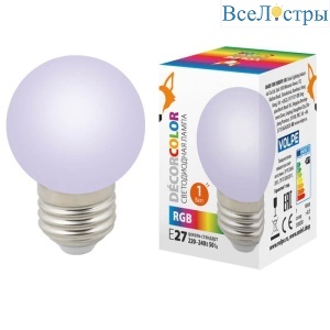 LED-G45-1W/RGB/E27/FR/С