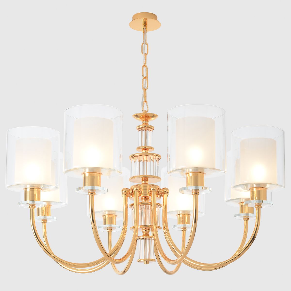 подвесная люстра crystal lux elena sp8 gold