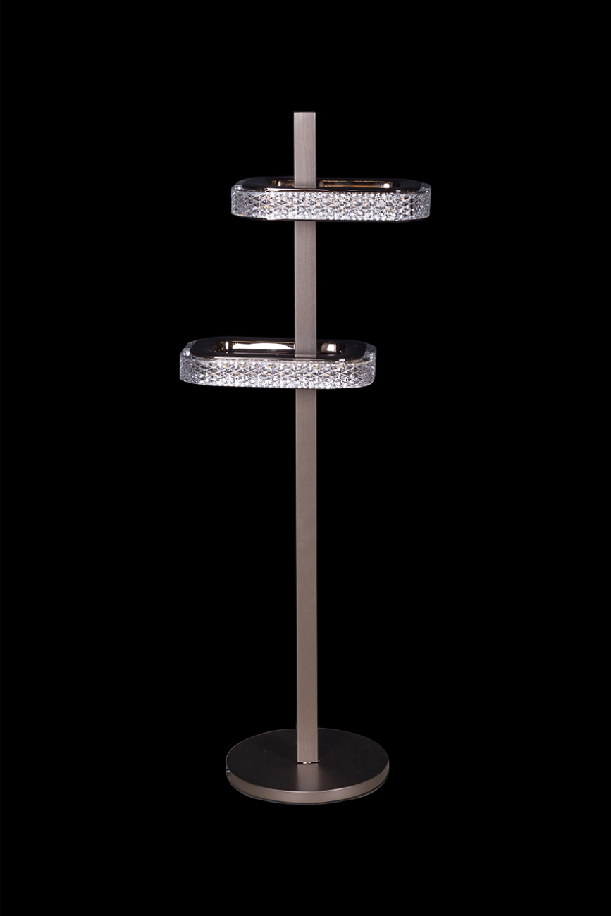 настольная лампа theona le7701/2t grey/black chrome