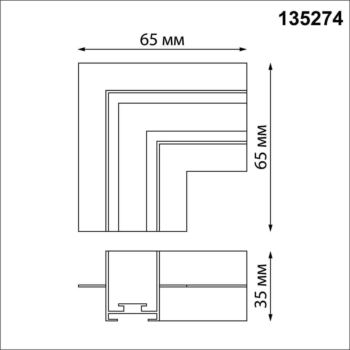 l-образный угловой соединитель novotech shino easy 135274