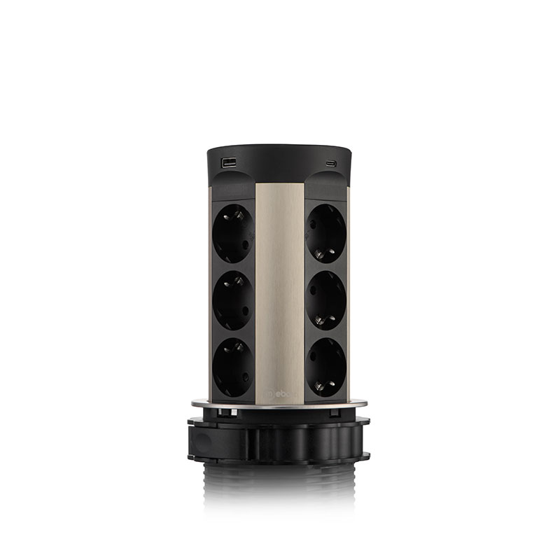 блок розеток 17 (12 секций и usb type a+c) беспроводная зарядка mebax 00-00002599