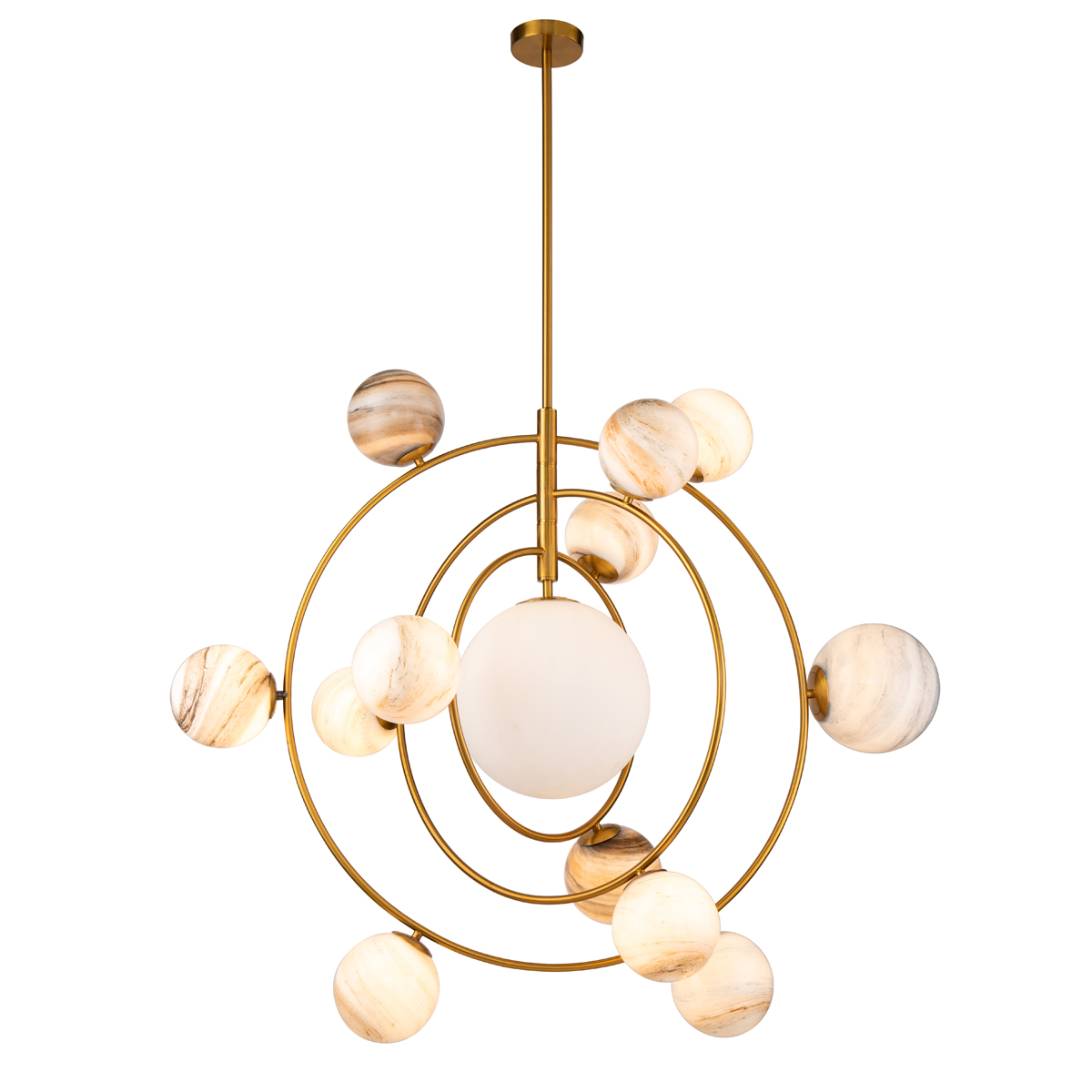 люстра на штанге delight collection planet kg1122p-13 brass