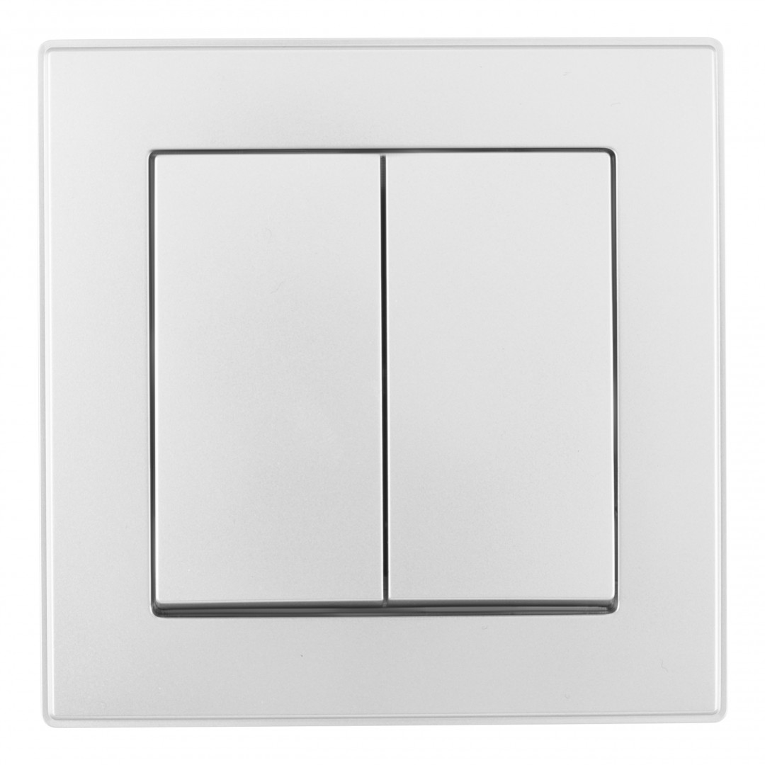 выключатель двухклавишный arte milano set06-1-30-2 silver