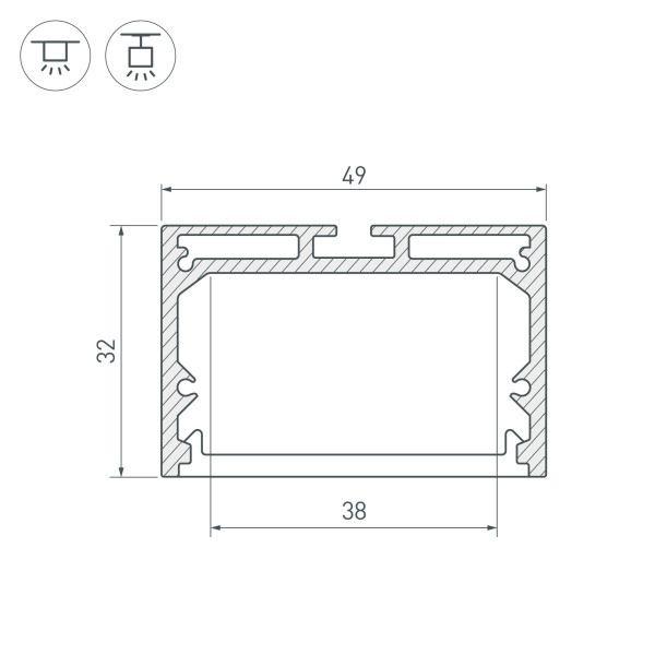 профиль arlight sl-line-4932-3000 anod 036200