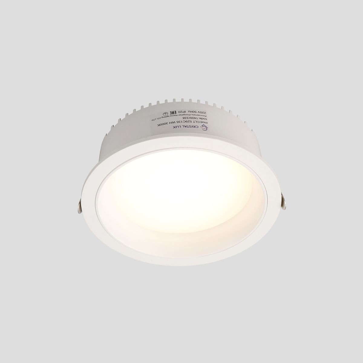 встраиваемый светильник crystal lux clt 529c135 wh 3000k