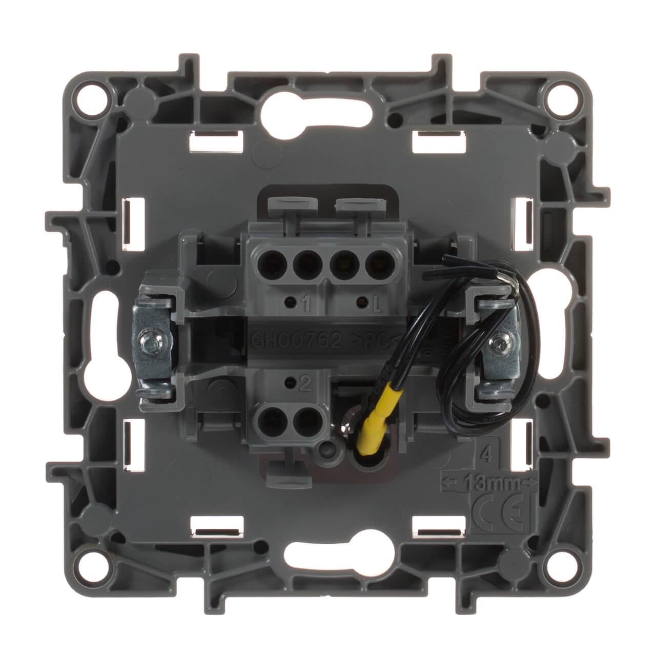 переключатель одноклавишный legrand etika с подсветкой 10a 250v антрацит 672615