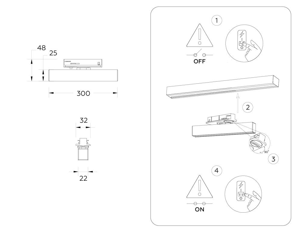 трековый однофазный светильник ambrella light track system gl6763
