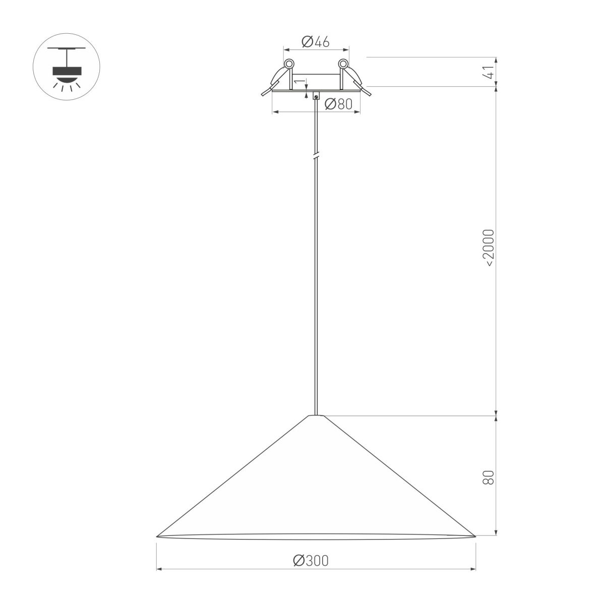 подвесной светильник arlight sp-makoto-r300-10w warm2700 (bk, 36 deg, 230v, triac) 057219