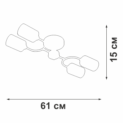 потолочная люстра vitaluce v2823-1/4pl