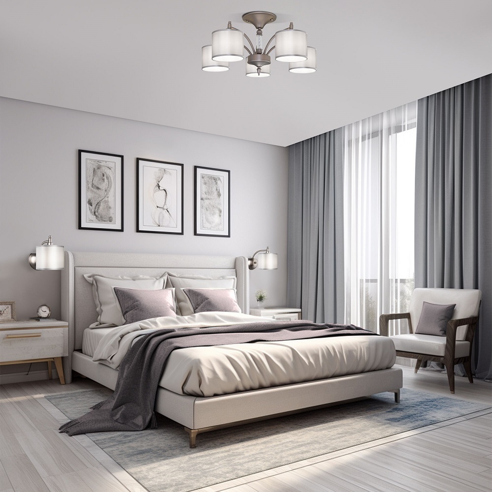 потолочная люстра eurosvet adagio 60080/5 сатин-никель