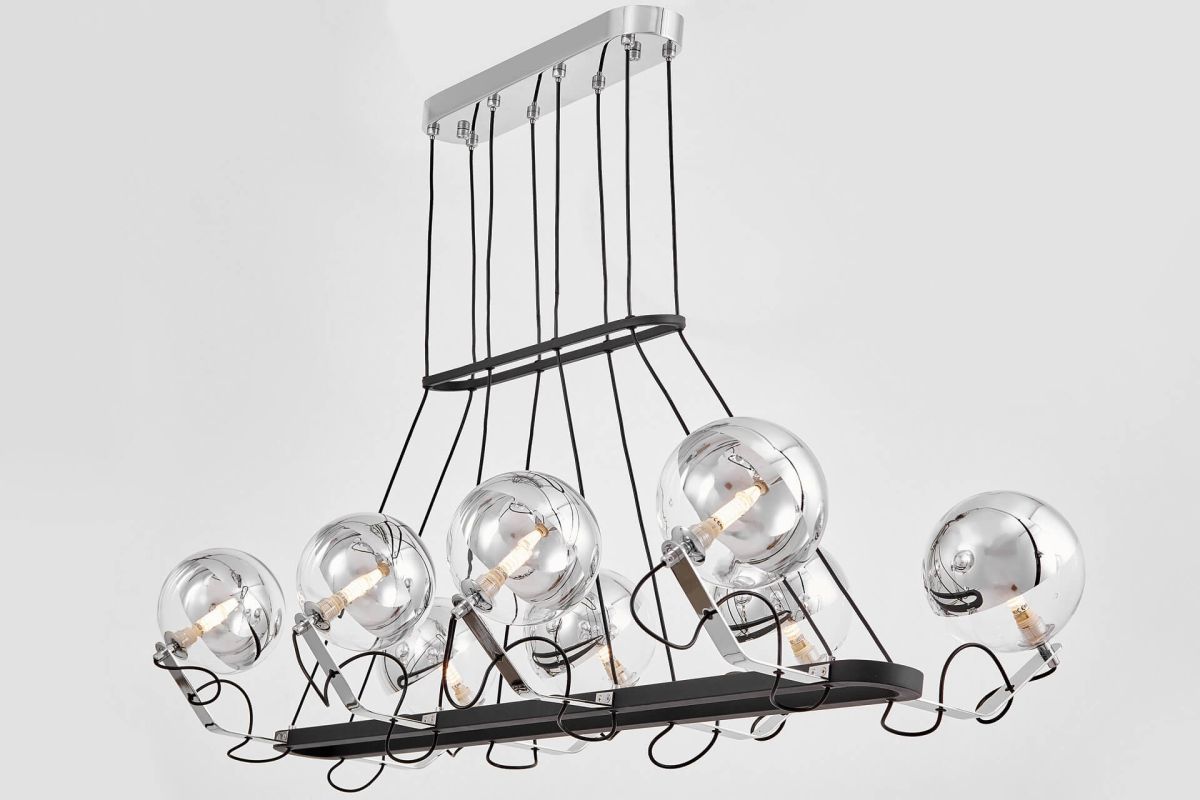 подвесная люстра lumina deco ldp 9110-8-pr bk+chr
