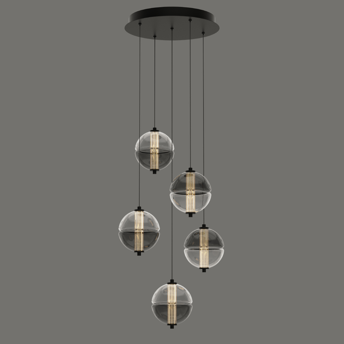 каскадная люстра delight collection md24022079-5a black/smoky