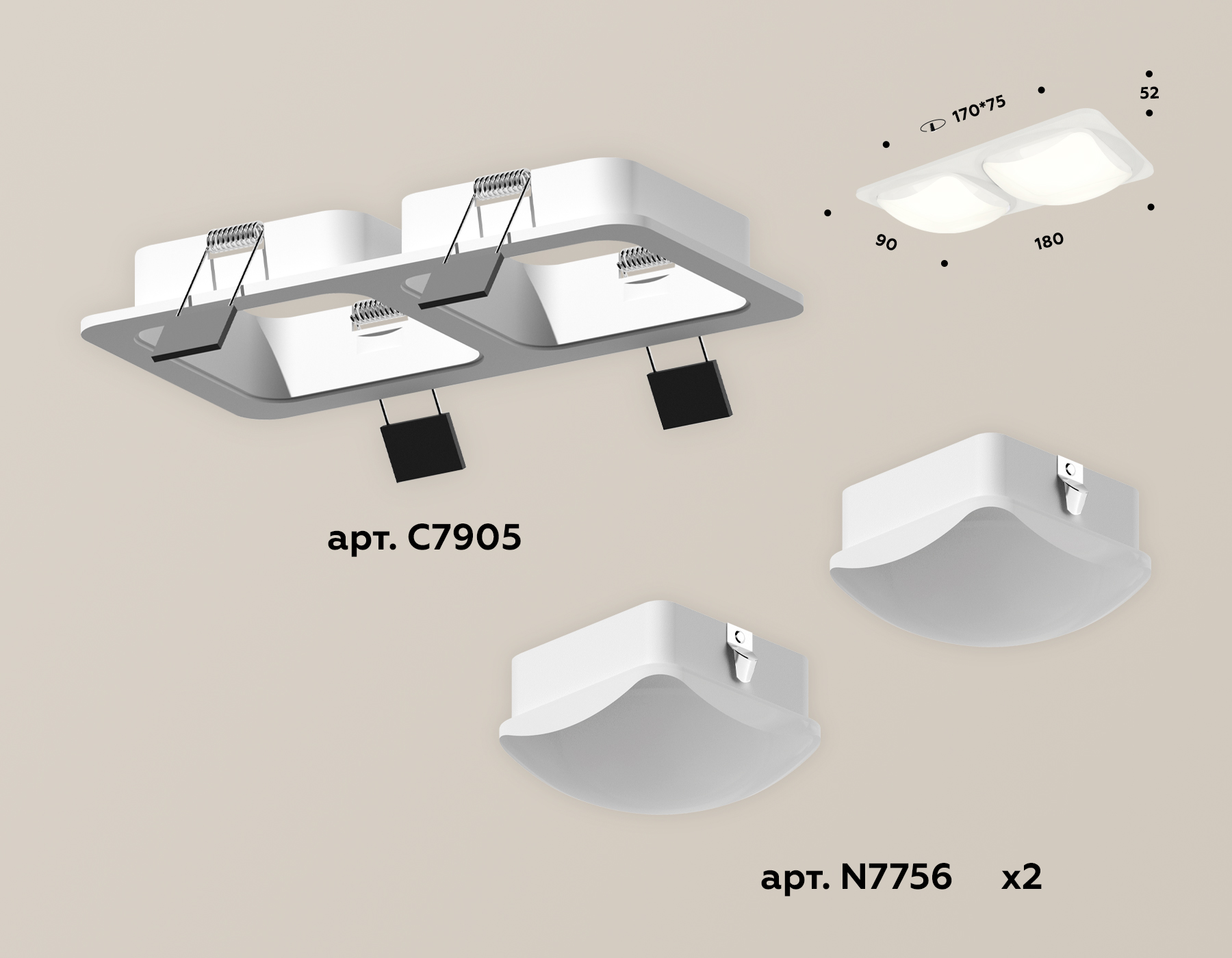 встраиваемый светильник ambrella light techno xc7905014 (c7905, n7756)