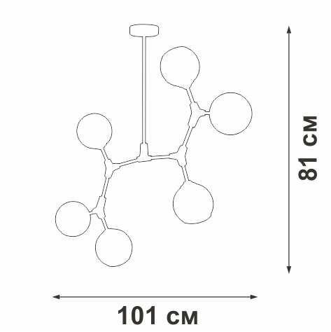 люстра на штанге vitaluce v3790-0/6pl