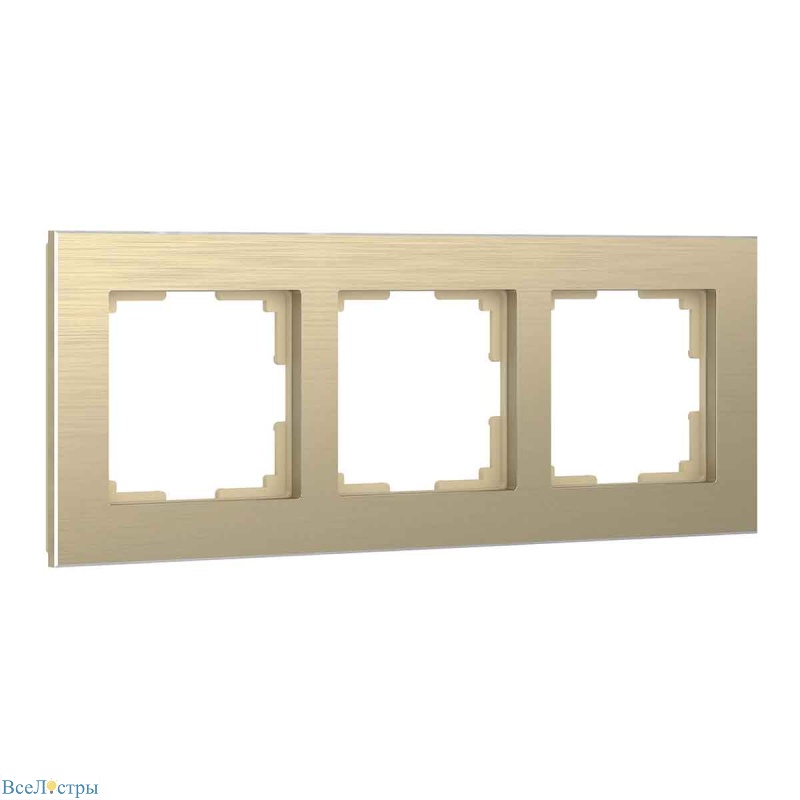 рамка werkel aluminium на 3 поста шампань алюминий w0021711 4690389158155