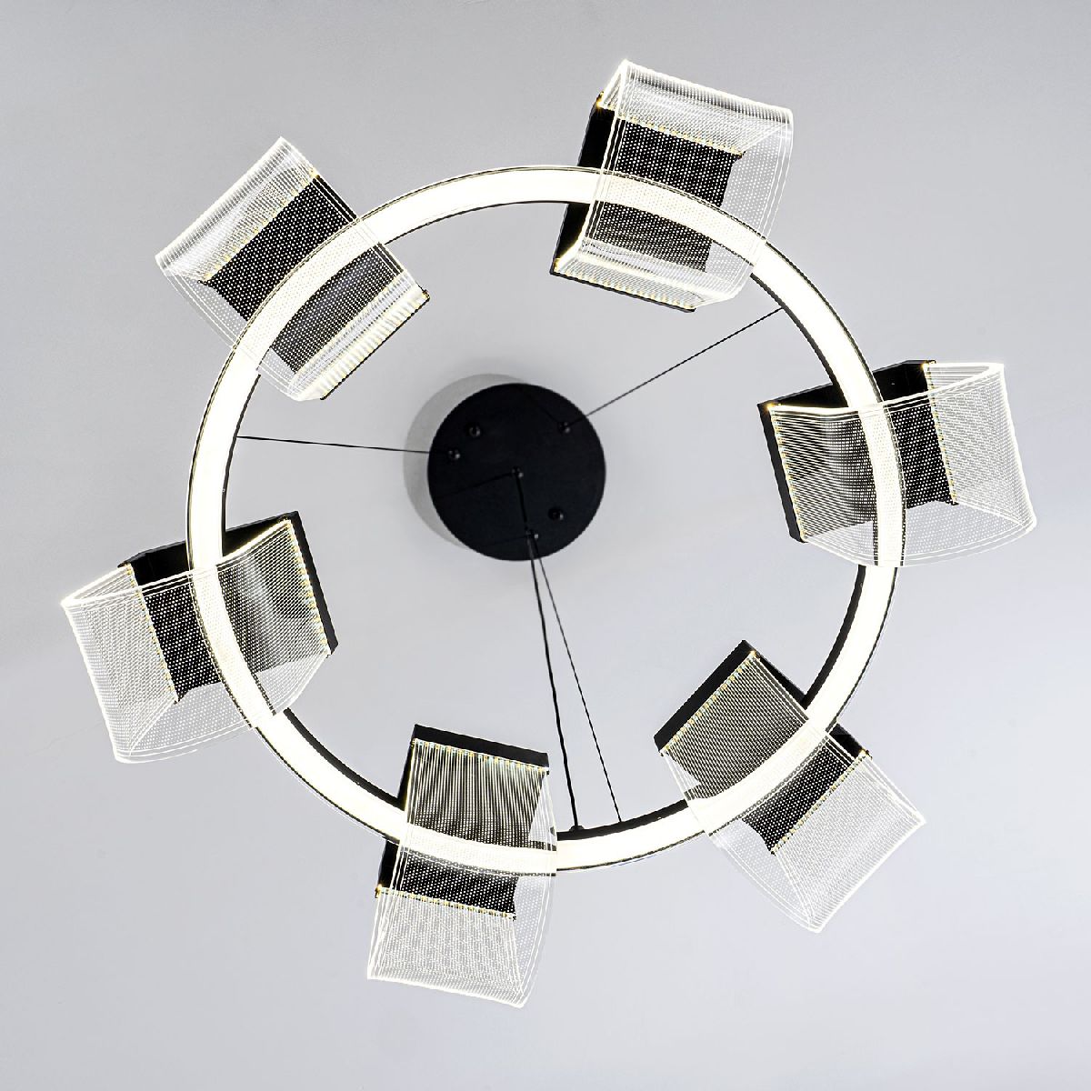 подвесная люстра led4u l7707-600 bk