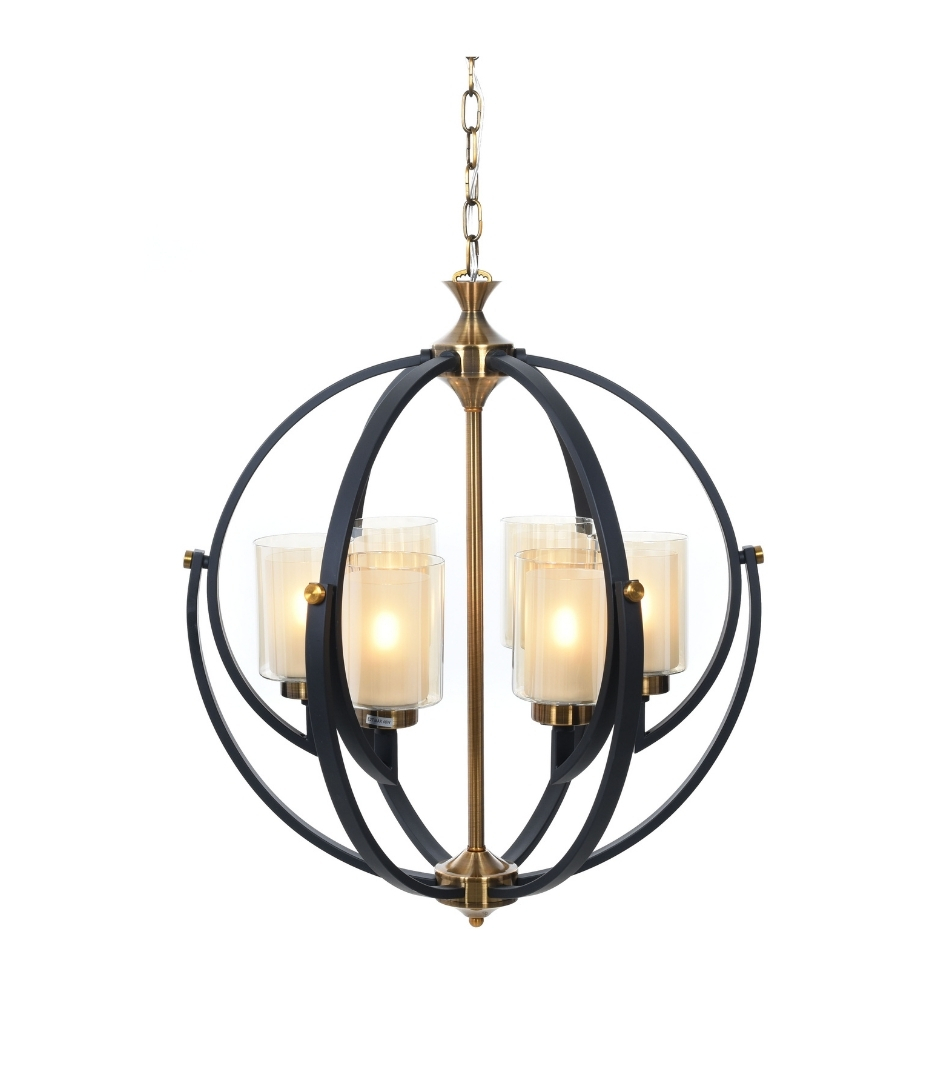 подвесная люстра lumina deco bergen ldp 1232-6 bk+md
