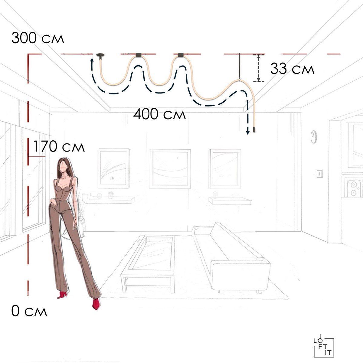 потолочный светильник loft it thread 10388b black