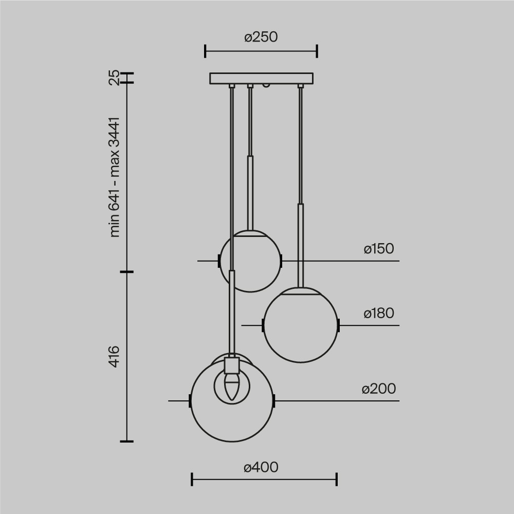 подвесной светильник maytoni basic form mod521pl-03g