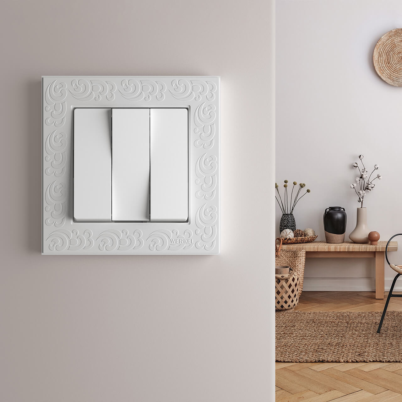 выключатель трехклавишный werkel белый w1130001 4690389155246