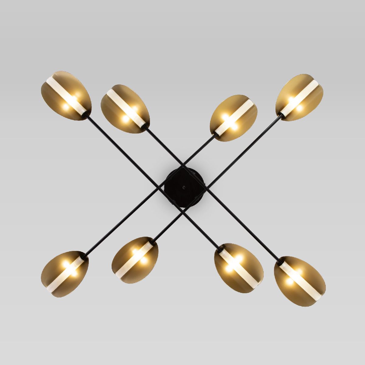 потолочная люстра eurosvet grazia 70148/8 черный/золото smart a062043