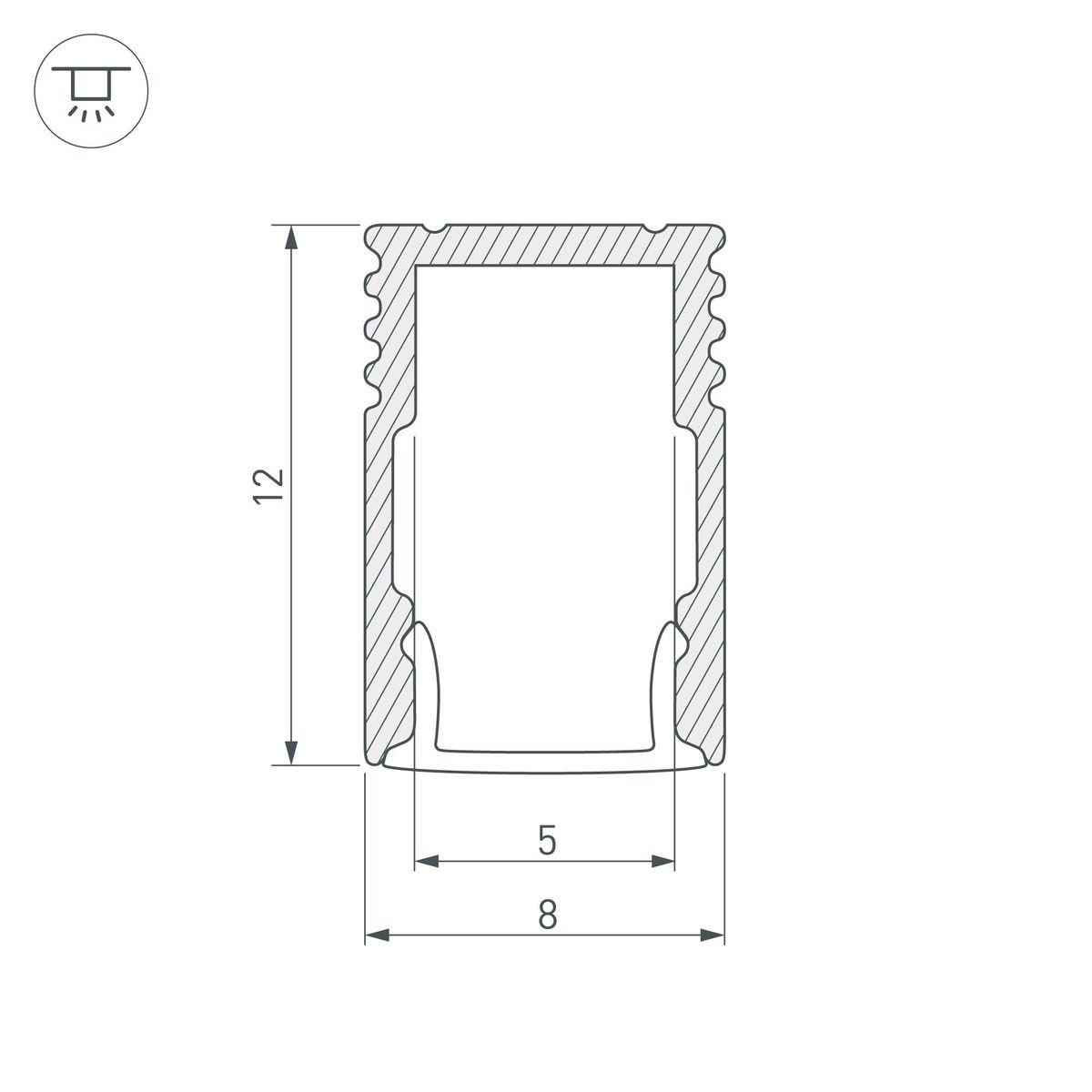 профиль arlight sl-mini-8-h12-2000 white 037107